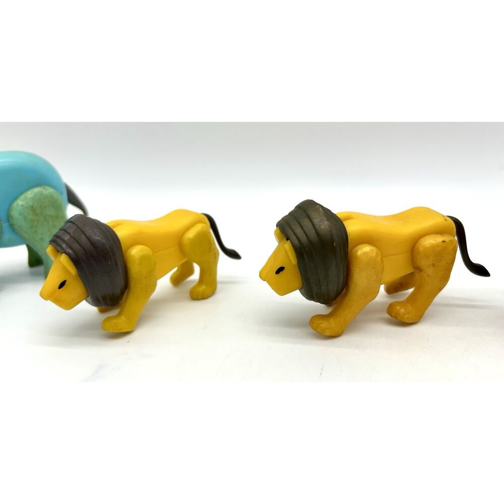 Vintage Fisher Price Little People Zoo Animals Toy Lot Elephant Lion Monkey Bear - Picture 4 of 8